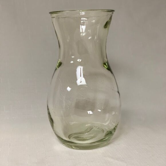 Hand blown Glass Green Tint Flower Vase Custom Crafted Artisan Home Decor Accent - Picture 1 of 8